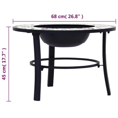 PALENISKO Z MOZAIKĄ ZIELONE 68CM CERAMIKA