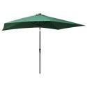 PARASOL OGRODOWY Z LED I STALOWYM SŁUPKIEM ZIELONY 2X3 M