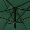 PARASOL OGRODOWY Z LED I STALOWYM SŁUPKIEM ZIELONY 2X3 M