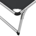 SKŁADANY LEŻAK Z DASZKIEM ALUMINIUM I TEXTILENE CZARNY