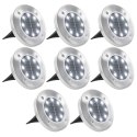 SOLARNE LAMPY GRUNTOWE 8 SZT. BIAŁE LED