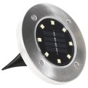SOLARNE LAMPY GRUNTOWE 8 SZT. BIAŁE LED