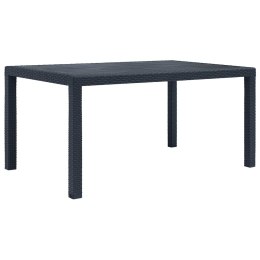 STÓŁ OGRODOWY ANTRACYTOWY 150X90X72CM PLASTIKOWY