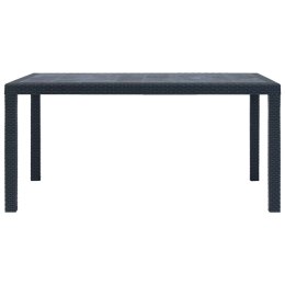 STÓŁ OGRODOWY ANTRACYTOWY 150X90X72CM PLASTIKOWY