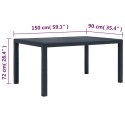 STÓŁ OGRODOWY ANTRACYTOWY 150X90X72CM PLASTIKOWY