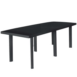 STÓŁ OGRODOWY ANTRACYTOWY PLASTIK 216X90X72CM
