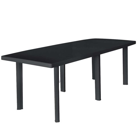 STÓŁ OGRODOWY ANTRACYTOWY PLASTIK 216X90X72CM