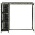 STOLIK BAROWY Z PÓŁKĄ SZARY 120X60X110CM POLIRATTAN