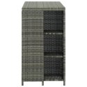 STOLIK BAROWY Z PÓŁKĄ SZARY 120X60X110CM POLIRATTAN