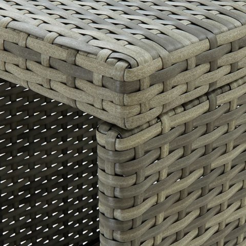 STOLIK BAROWY Z PÓŁKĄ SZARY 120X60X110CM POLIRATTAN