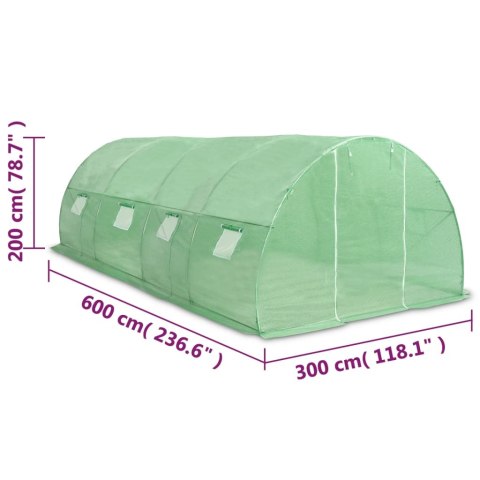 SZKLARNIA OGRODOWA 18 M² 600X300X200CM