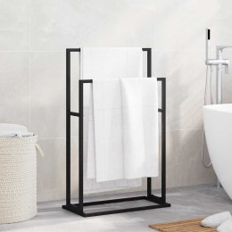 WOLNOSTOJĄCY WIESZAK NA RĘCZNIK CZARNY 48X24X78,5CM ŻELAZNY