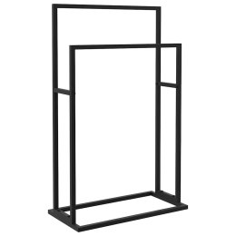 WOLNOSTOJĄCY WIESZAK NA RĘCZNIK CZARNY 48X24X78,5CM ŻELAZNY