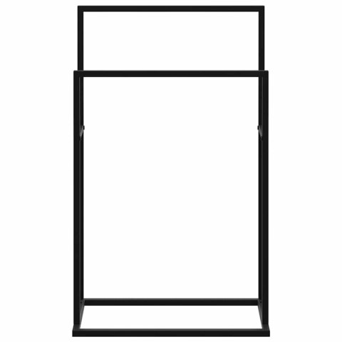 WOLNOSTOJĄCY WIESZAK NA RĘCZNIK CZARNY 48X24X78,5CM ŻELAZNY