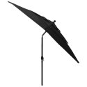 3-POZIOMOWY PARASOL NA ALUMINIOWYM SŁUPKU CZARNY 2,5X2,5M