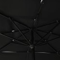 3-POZIOMOWY PARASOL NA ALUMINIOWYM SŁUPKU CZARNY 2,5X2,5M