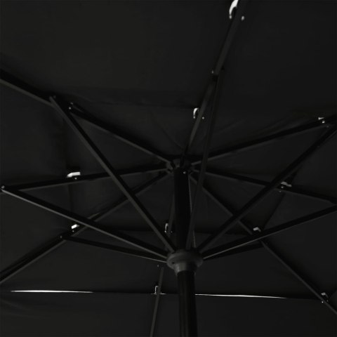 3-POZIOMOWY PARASOL NA ALUMINIOWYM SŁUPKU CZARNY 2,5X2,5M