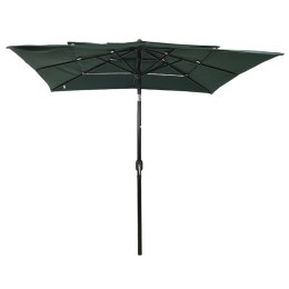 3-POZIOMOWY PARASOL NA ALUMINIOWYM SŁUPKU ZIELONY 2,5X2,5M