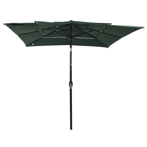 3-POZIOMOWY PARASOL NA ALUMINIOWYM SŁUPKU ZIELONY 2,5X2,5M