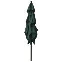 3-POZIOMOWY PARASOL NA ALUMINIOWYM SŁUPKU ZIELONY 2,5X2,5M