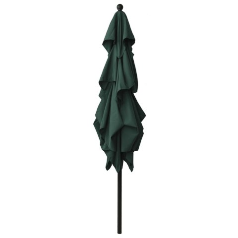 3-POZIOMOWY PARASOL NA ALUMINIOWYM SŁUPKU ZIELONY 2,5X2,5M