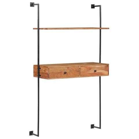 BIURKO STOLIK KOMPUTEROWY ŚCIENNE 90X40X170CM LITE DREWNO AKACJOWE