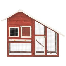 DOMEK DLA KRÓLIKA CZERWONO-BIAŁY 140X63X120CM DREWNO JODŁOWE