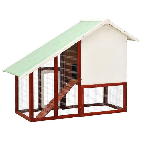 DOMEK DLA KRÓLIKA CZERWONO-BIAŁY 140X63X120CM DREWNO JODŁOWE