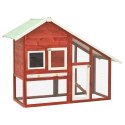 DOMEK DLA KRÓLIKA CZERWONO-BIAŁY 140X63X120CM DREWNO JODŁOWE