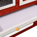 DOMEK DLA KRÓLIKA CZERWONO-BIAŁY 140X63X120CM DREWNO JODŁOWE
