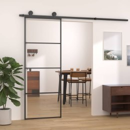 DRZWI PRZESUWNE ALUMINIUM I SZKŁO ESG 76X205CM CZARNE