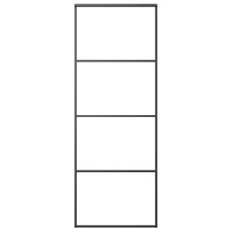 DRZWI PRZESUWNE ALUMINIUM I SZKŁO ESG 76X205CM CZARNE