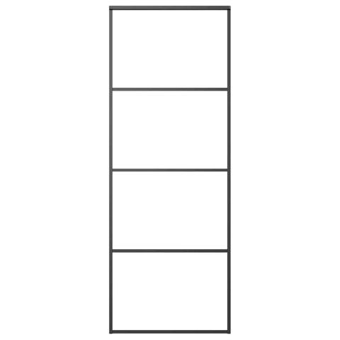DRZWI PRZESUWNE ALUMINIUM I SZKŁO ESG 76X205CM CZARNE
