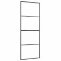 DRZWI PRZESUWNE ALUMINIUM I SZKŁO ESG 76X205CM CZARNE