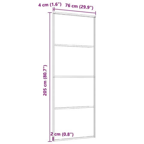 DRZWI PRZESUWNE ALUMINIUM I SZKŁO ESG 76X205CM CZARNE
