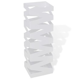 KWADRATOWY STOJAK NA PARASOLE I LASKI BIAŁY STALOWY 48,5CM