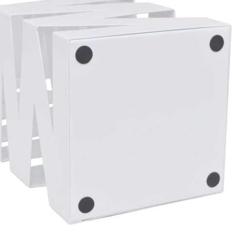 KWADRATOWY STOJAK NA PARASOLE I LASKI BIAŁY STALOWY 48,5CM