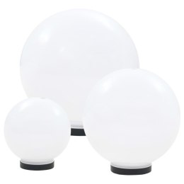 ZESTAW 3 LAMP OGRODOWYCH KULE LED 20/30/40CM IP44 OŚWIETLENIE DEKORACYJNE