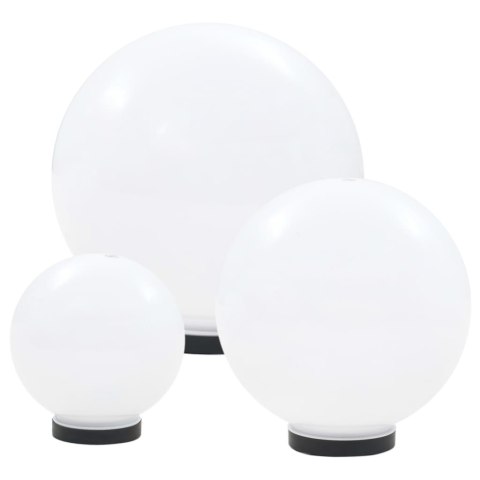 ZESTAW 3 LAMP OGRODOWYCH KULE LED 20/30/40CM IP44 OŚWIETLENIE DEKORACYJNE