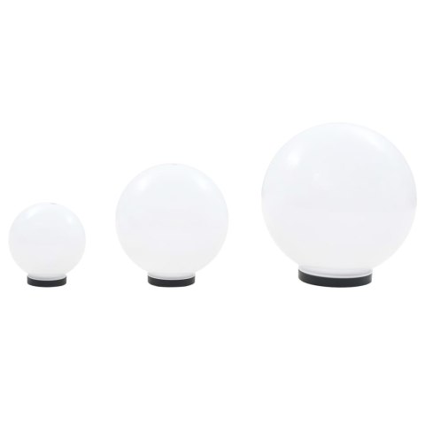ZESTAW 3 LAMP OGRODOWYCH KULE LED 20/30/40CM IP44 OŚWIETLENIE DEKORACYJNE