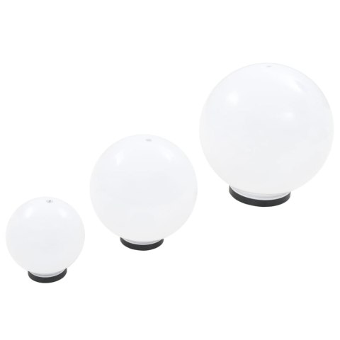 ZESTAW 3 LAMP OGRODOWYCH KULE LED 20/30/40CM IP44 OŚWIETLENIE DEKORACYJNE