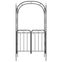 ŁUK OGRODOWY Z FURTKĄ CZARNY 108X45X235CM STAL