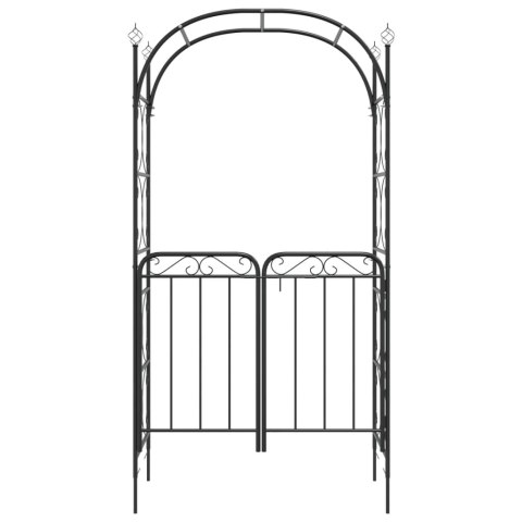 ŁUK OGRODOWY Z FURTKĄ CZARNY 108X45X235CM STAL