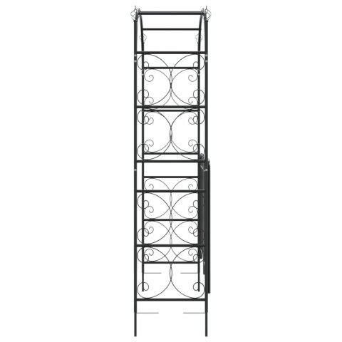 ŁUK OGRODOWY Z FURTKĄ CZARNY 108X45X235CM STAL