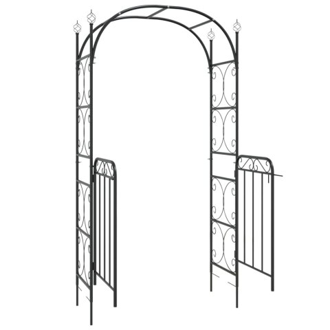 ŁUK OGRODOWY Z FURTKĄ CZARNY 108X45X235CM STAL