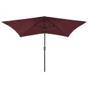PARASOL OGRODOWY Z LED I STALOWYM SŁUPKIEM BORDOWY 2X3 M