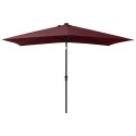 PARASOL OGRODOWY Z LED I STALOWYM SŁUPKIEM BORDOWY 2X3 M