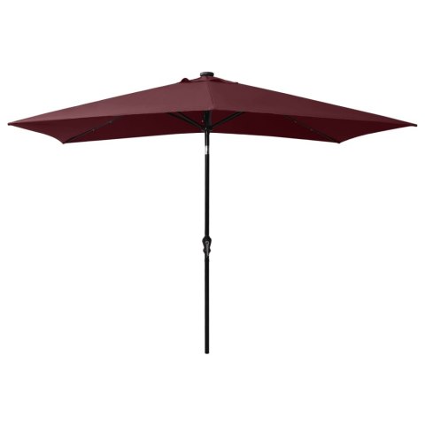 PARASOL OGRODOWY Z LED I STALOWYM SŁUPKIEM BORDOWY 2X3 M