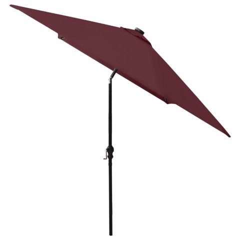 PARASOL OGRODOWY Z LED I STALOWYM SŁUPKIEM BORDOWY 2X3 M