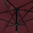 PARASOL OGRODOWY Z LED I STALOWYM SŁUPKIEM BORDOWY 2X3 M
